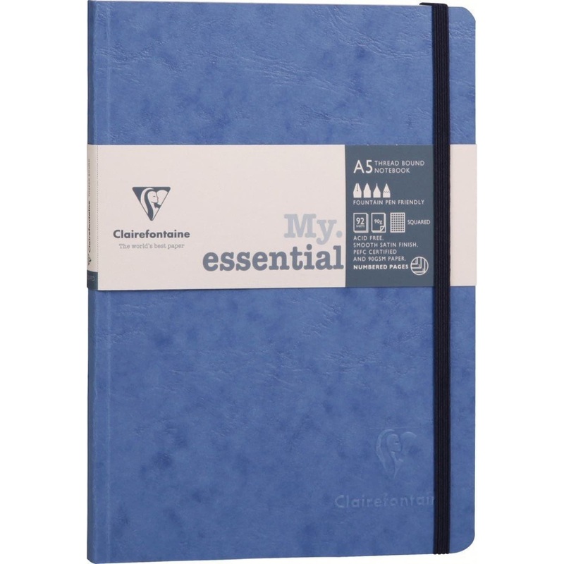Clairefontaine Essential Numbered Ruled Notebook in Blue A5