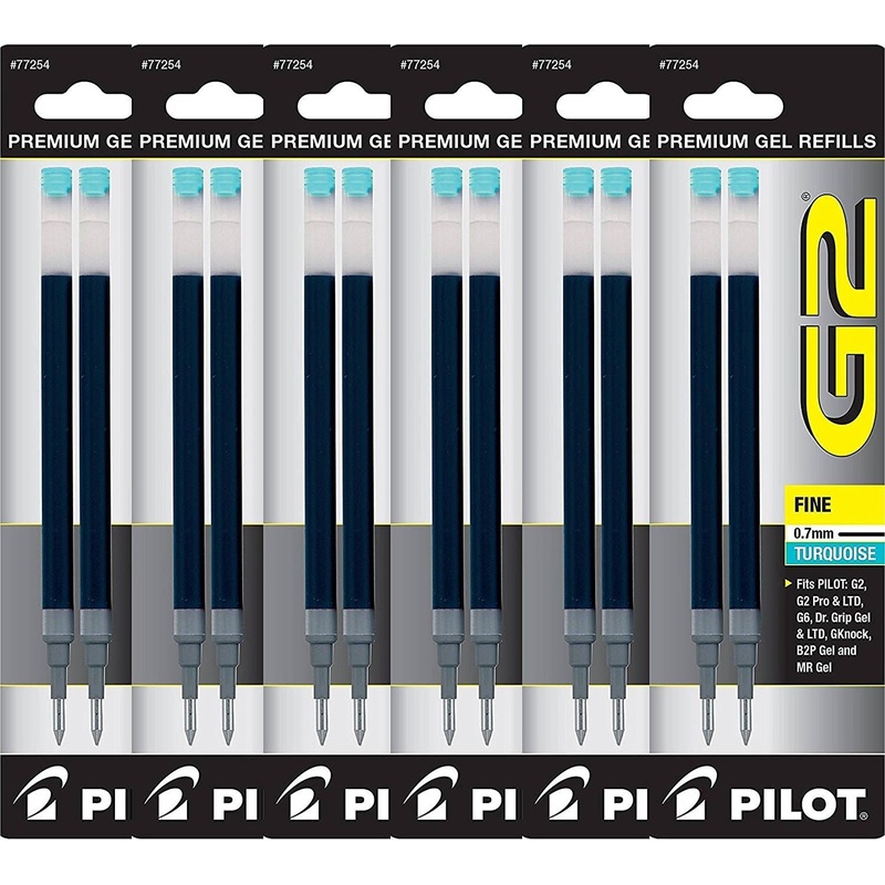 Pilot G2 Rollerball Gel Pen Refill in Turquoise - Fine Point - Pack of 6