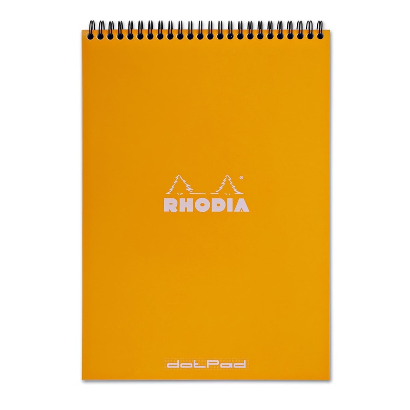 Rhodia Wirebound Dot Grid Paper Notebook in Orange - 8.25 x 11.75