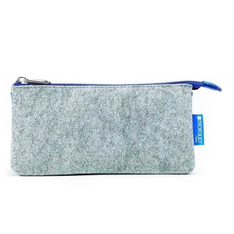 Itoya Profolio Small Midtown Pouch in Gray and Blue