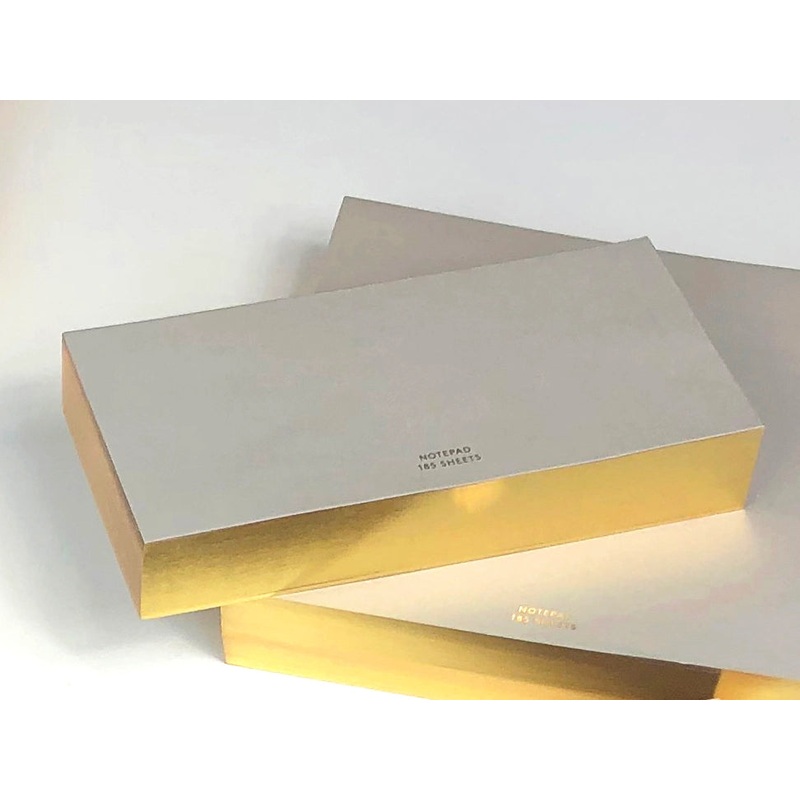 W co. Notepad with Gold Edging -Medium Long (4.4 x 8.75")