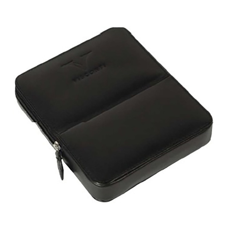 Visconti Black Leather 6 Pen Pouch
