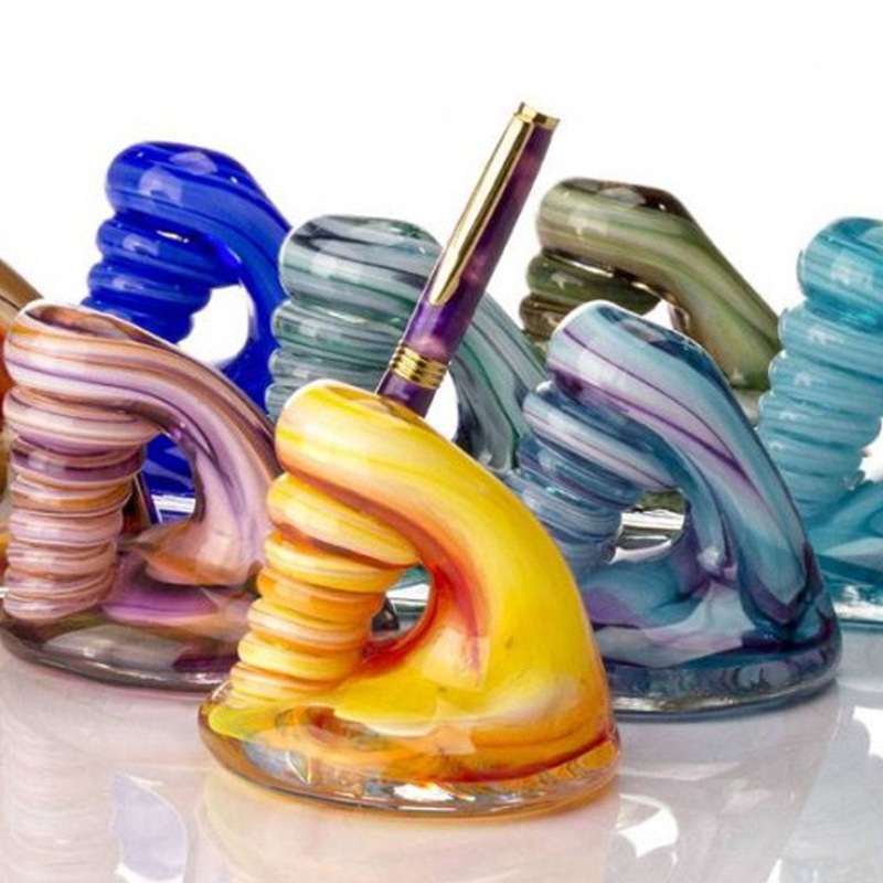 Hudson Glass Handblown Glass Pen Holder