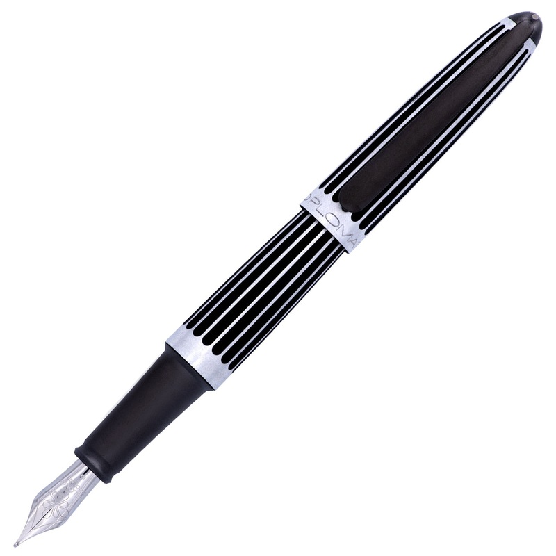 Diplomat Aero Fountain Pen - Stripes Black