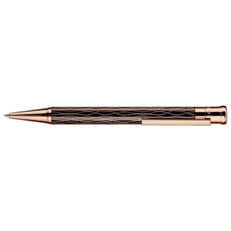 Otto Hutt Design 04 Black and Rose Wave - Ballpoint Pen