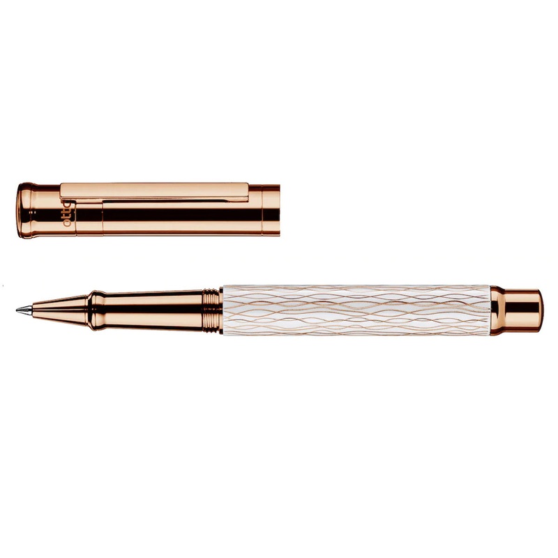 Otto Hutt Design 04 White and Rose Wave - Rollerball