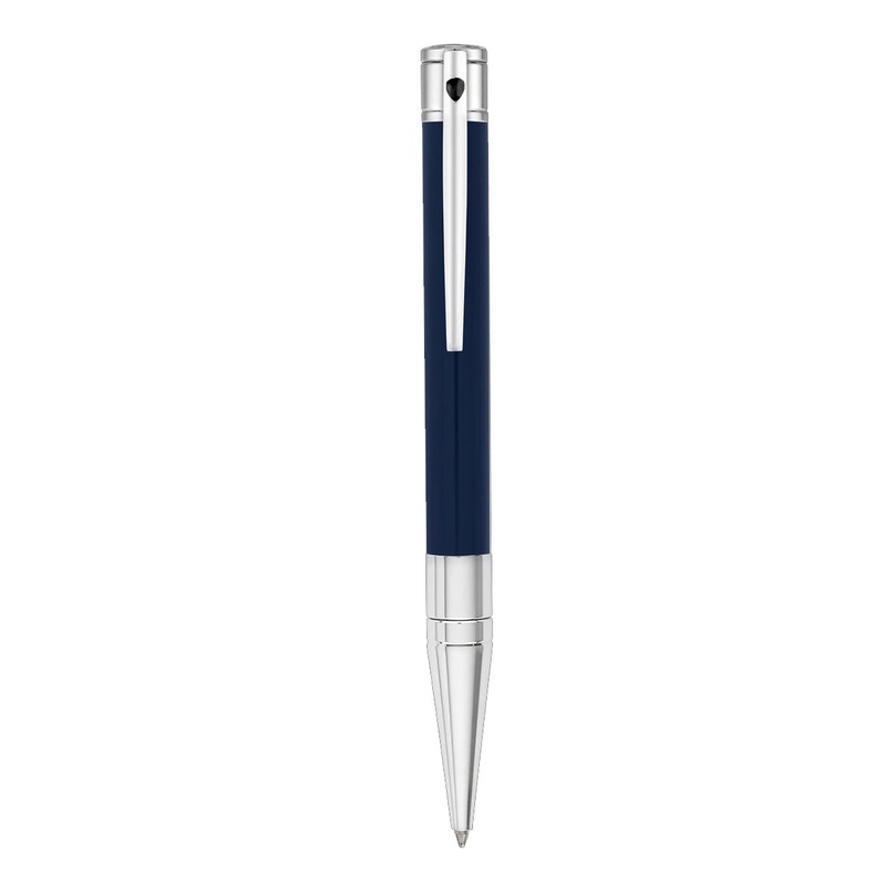 S.T. Dupont D-Initial Ballpoint Pen - Blue & Chrome