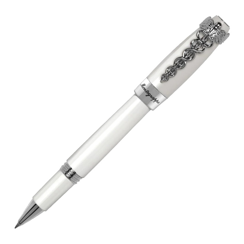 Montegrappa Caduceus Palladium & White Rollerball Pen