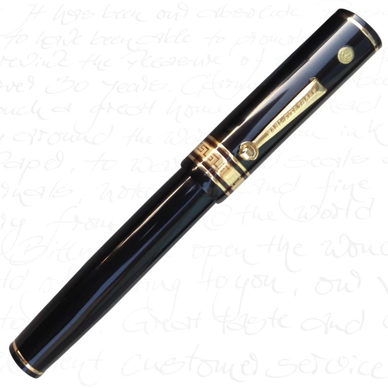 Wahl Eversharp Deco Band Black Ebonite Fountain Pen Flexible Nib