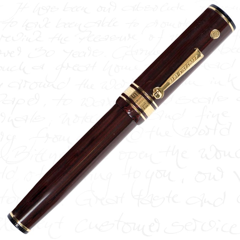 Wahl Eversharp Deco Band Rosewood Ebonite Fountain Pen Semi-Flex
