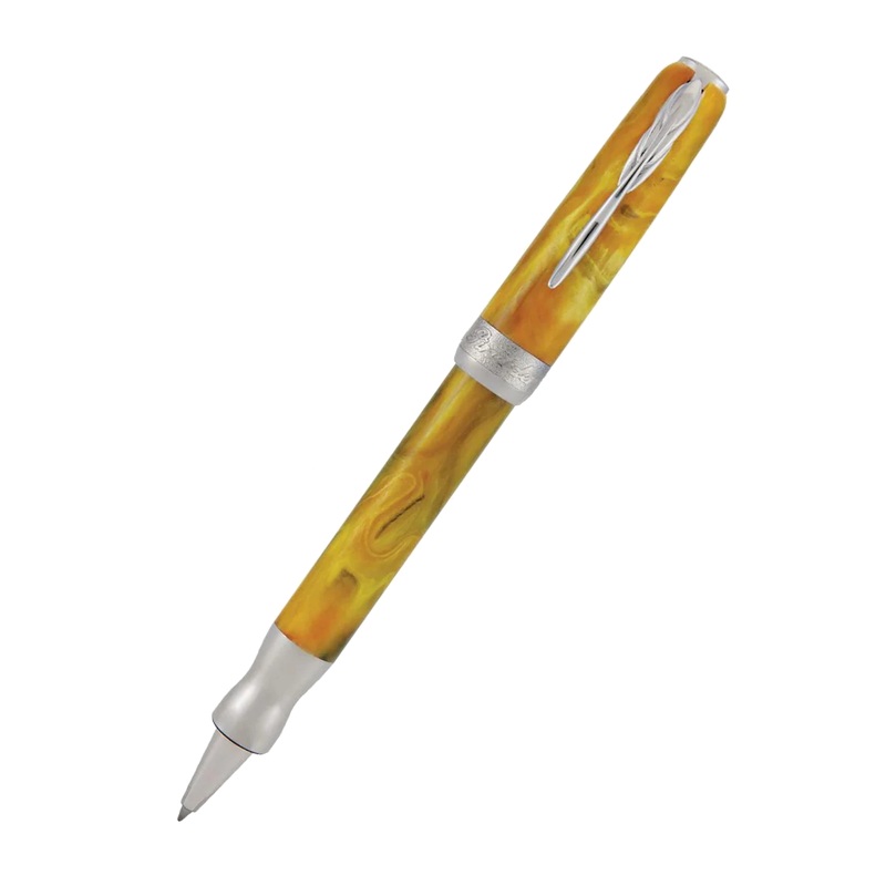 Pineider La Grande Bellezza Gemstones Rollerball Pen - Tiger's Yellow