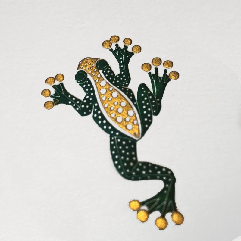 The Pleasure of Writing Engraved Cards - Frog  (6ct)