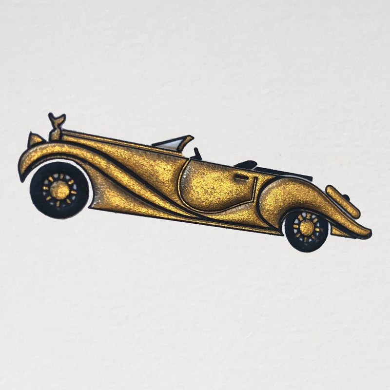 The Pleasure of Writing Engraved Cards - Gold Car (6ct)