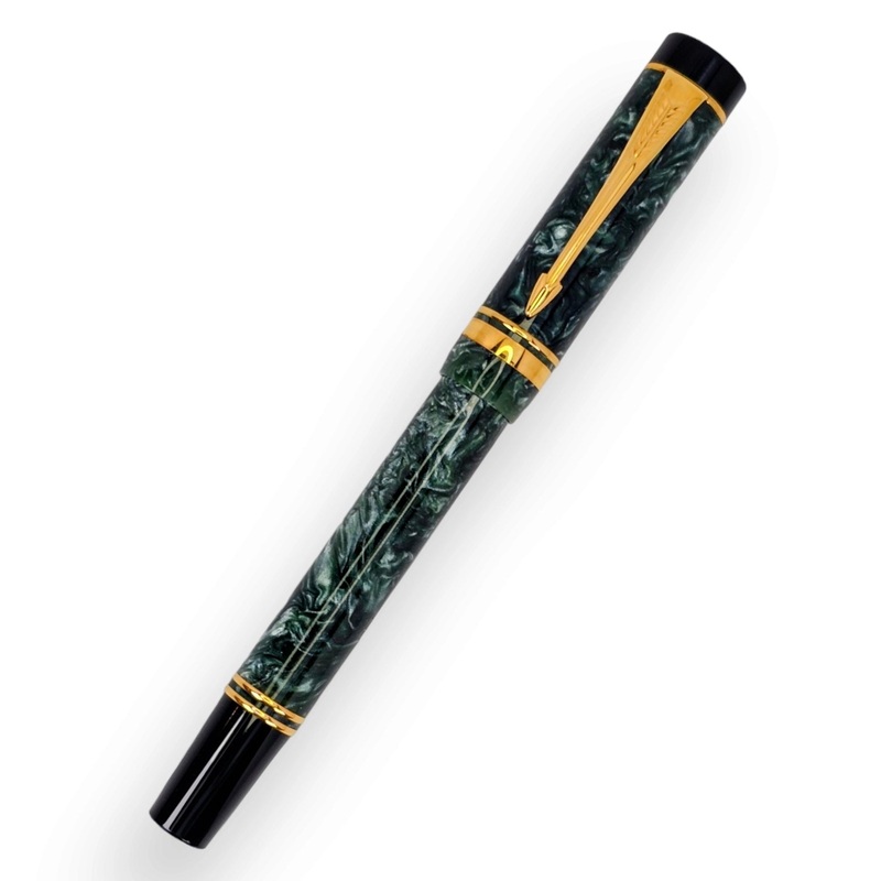 Parker Duofold MK I Green Marble Rollerball Pen