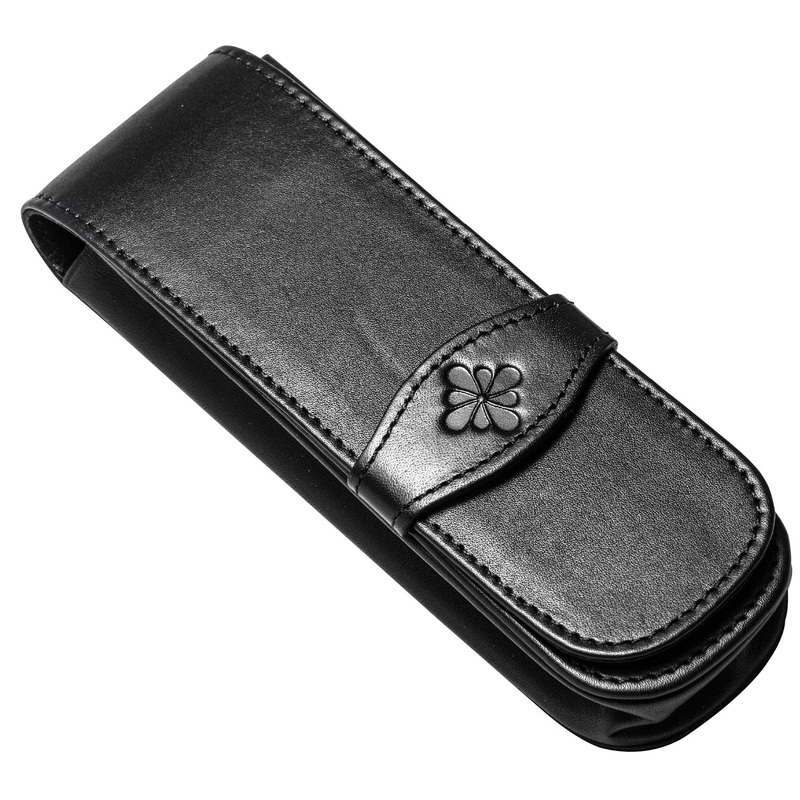 Diplomat Leather 2-Pen Case Black
