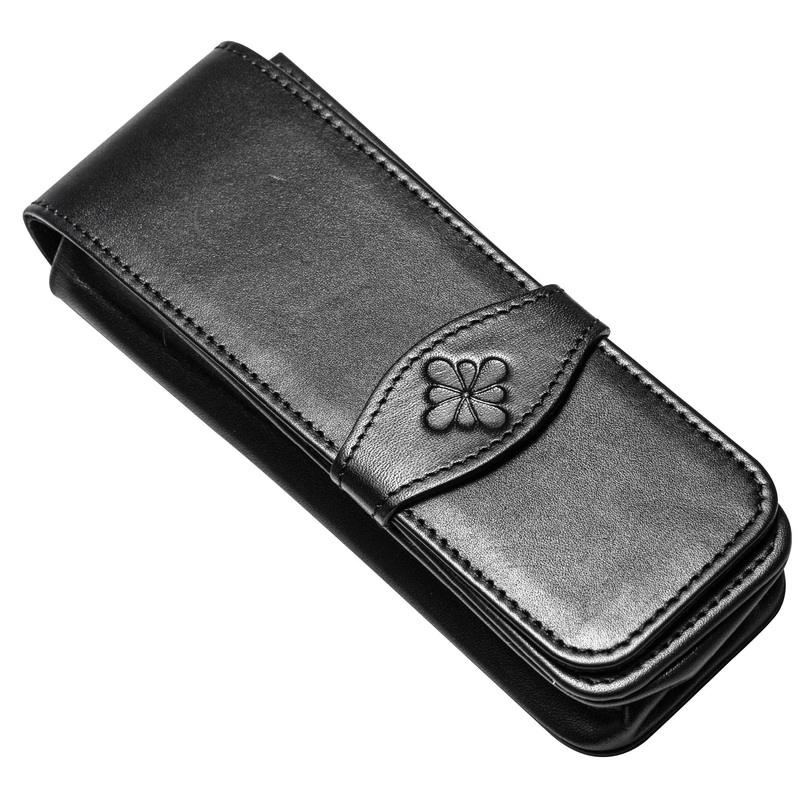 Diplomat Leather 3-Pen Case Black