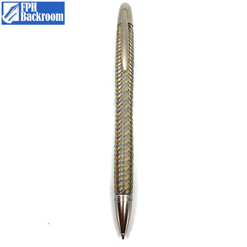 Porsche Design Ballpoint Pen - Tec-Flex Woven Stainless Steel & Gold Plate