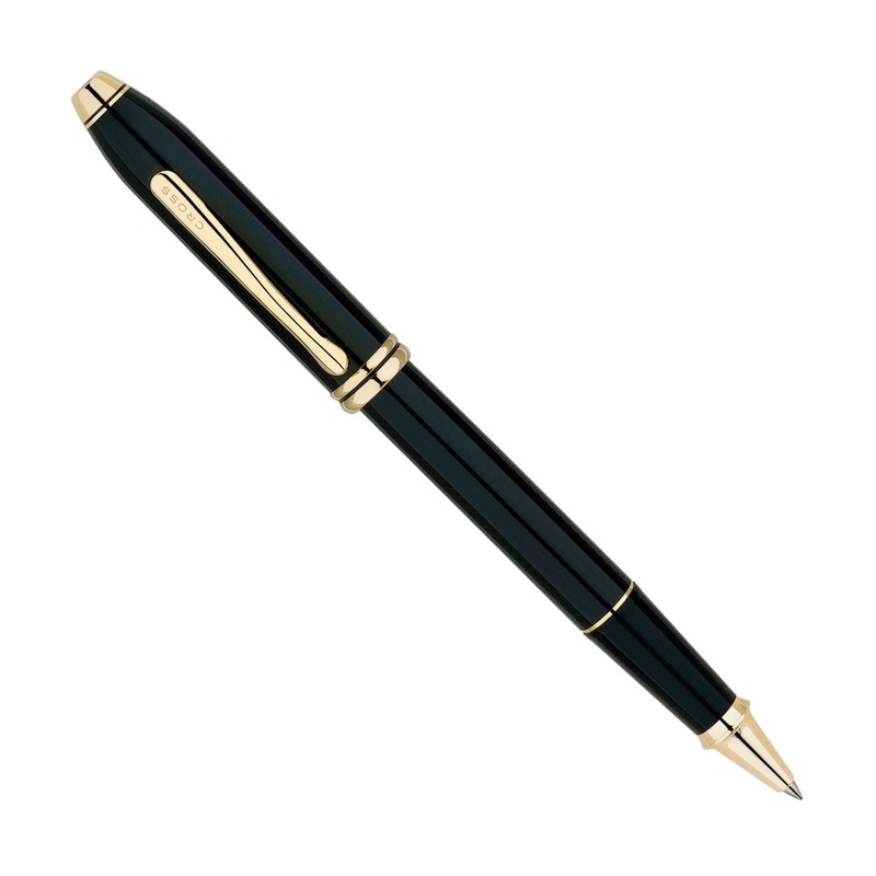 Cross Townsend Black Lacquer Gold Trim - Rollerball