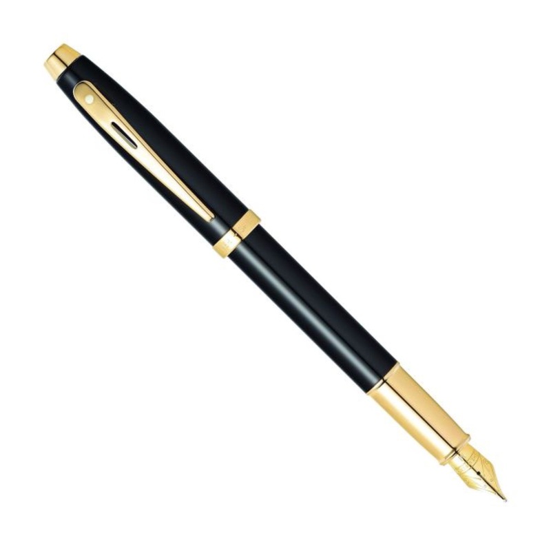 Sheaffer 100 Glossy Black w/Gold Trim - Fountain Pen