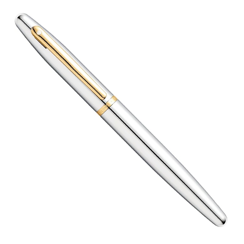 Sheaffer VFM Polished Chrome w/Gold Plated Trim - Fountain Pen