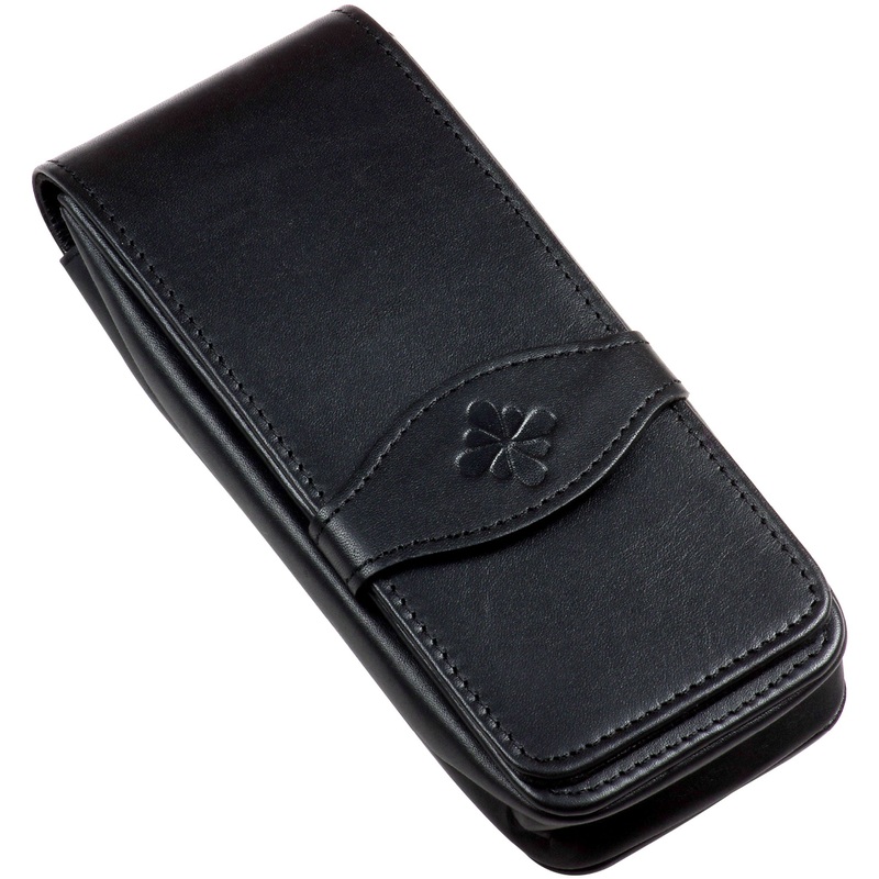 Diplomat Pencases Black - Diplomat Leather 4 Pen Case