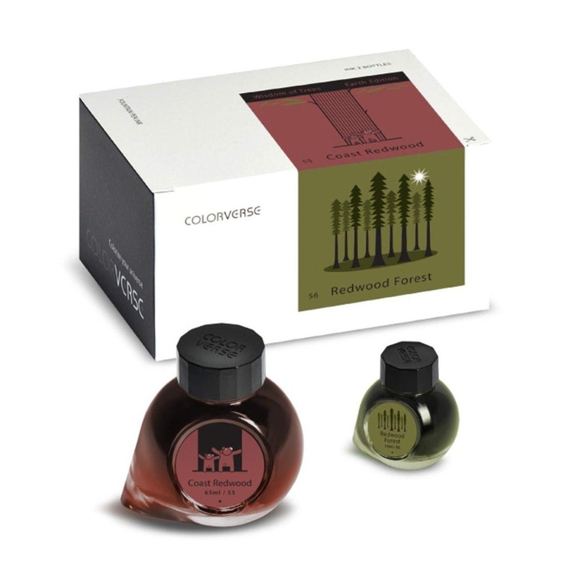 COLORVERSE, Ink 2 Bottles - EARTH EDITION Wisdom of Trees COAST REDWOOD & REDWOOD FOREST (65ml+15ml).