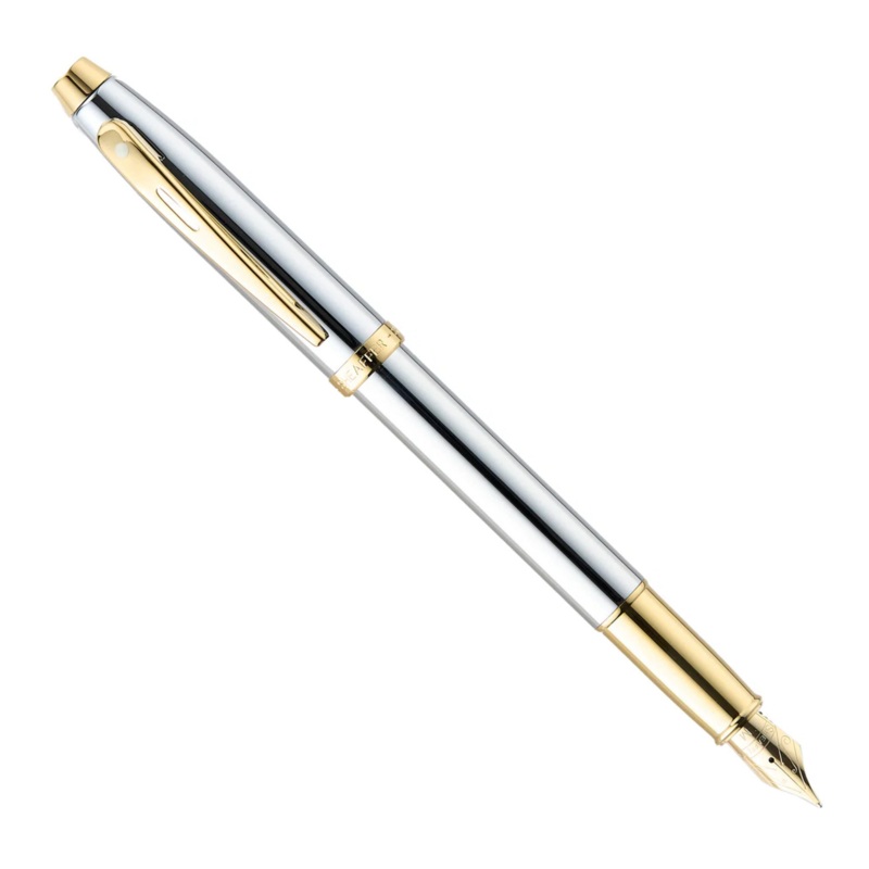 Sheaffer 100 Chrome with Gold Trims Fountain Pen