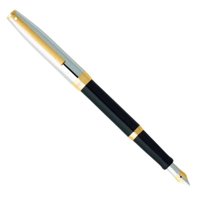 Sheaffer SAGARIS 9475 Gloss Black Barrel and Chrome Cap w/ Gold Tone Trim Fountain Pen