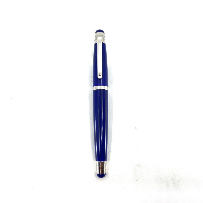 Signum (Italy) Royal Blue Fountain Pen  - Broad Stub-like 18kt Gold Nib