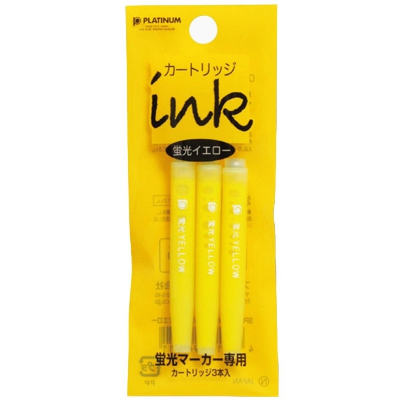 PLATINUM, Highlighter Ink Cartridge - YELLOW (Not For Fountain Pen).