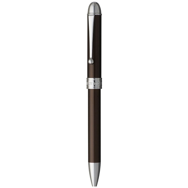PLATINUM, Multi Function Pen - DOUBLE 3 ACTION Alumite Finish Metal Pen BROWN.