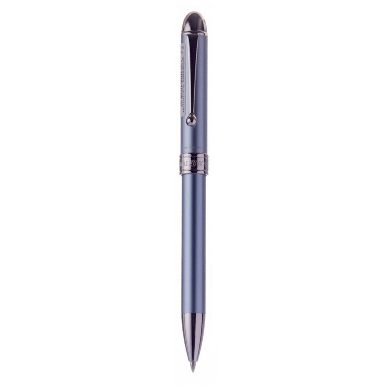 PLATINUM, Multi Function Pen - DOUBLE 3 ACTION Alumite Finish Metal Pen FROSTY BLUE.