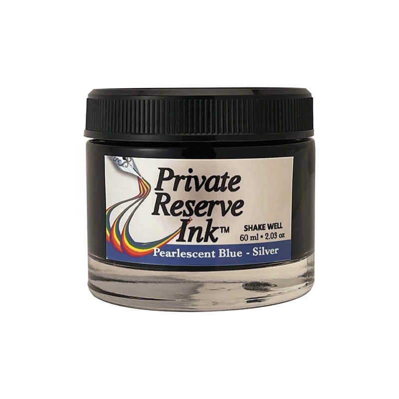 PRIVATE RESERVE, Ink Bottle - PEARLESCENT Inks BLUE-SLIVER (60mL).