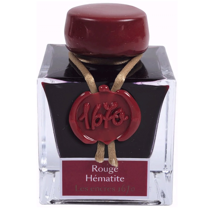 JACQUES HERBIN, Ink Bottle - Les encres 1670 ROUGE HEMATITE (50mL).