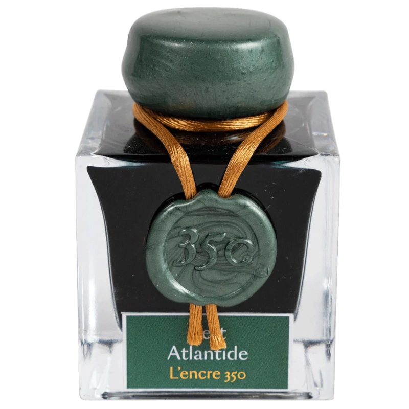 JACQUES HERBIN, Ink Bottle - Les encres 350 VERT ATLANTIDE (50mL).