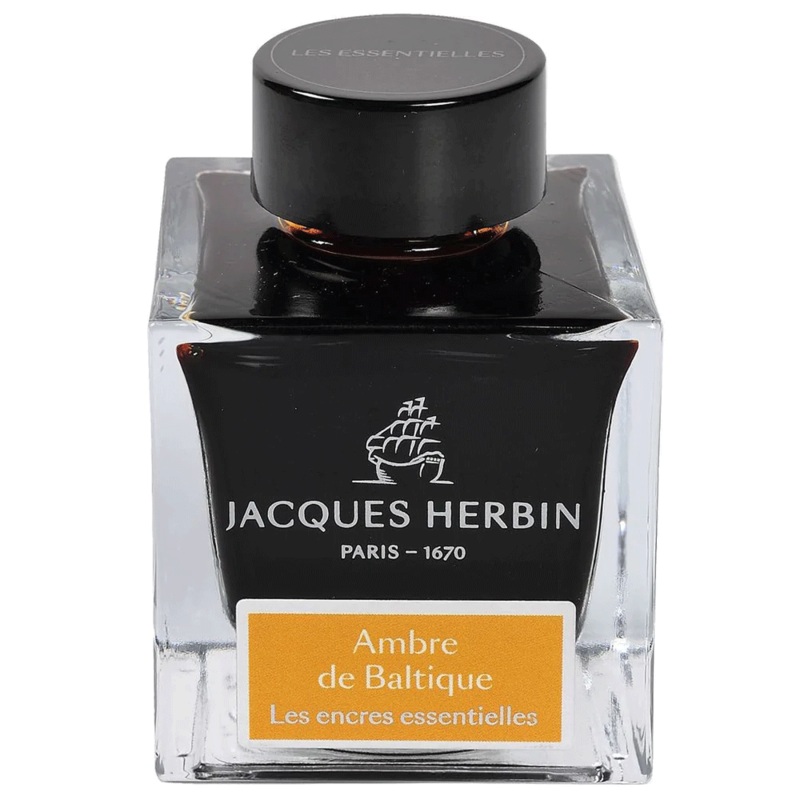 JACQUES HERBIN, Ink Bottle - Les encres Essentielles AMBRE DE BALTIQUE (50mL).