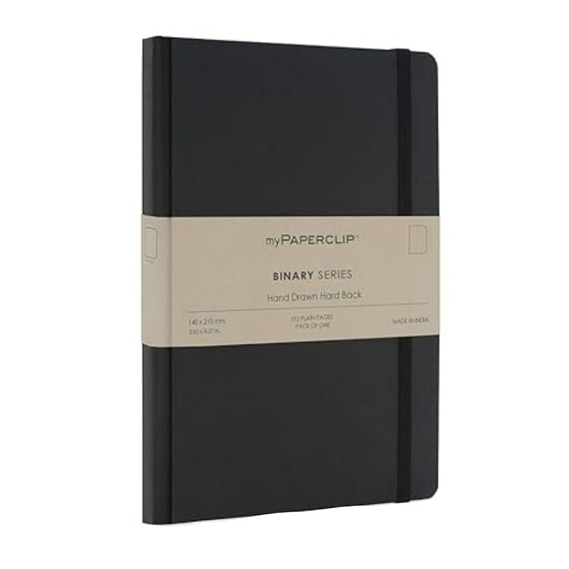 myPAPERCLIP, Notebook - BINARY Series 192 Pages BLACK Spine.