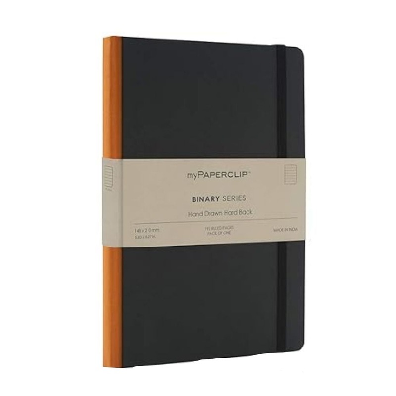 myPAPERCLIP, Notebook - BINARY Series 192 Pages ORANGE Spine