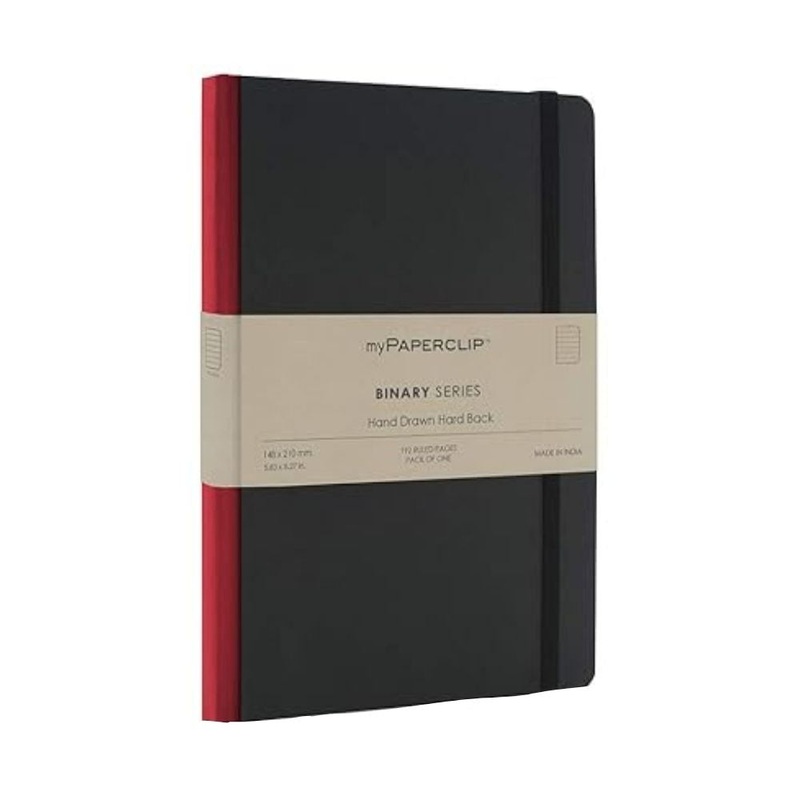myPAPERCLIP, Notebook - BINARY Series 192 Pages RED Spine .