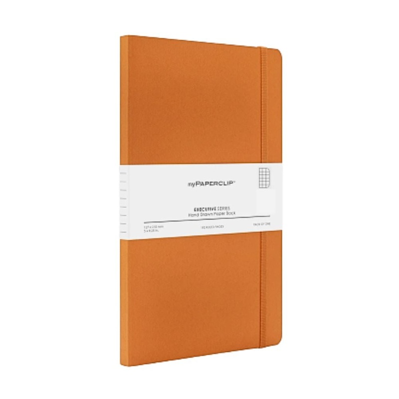 myPAPERCLIP, NoteBook - EXECUTIVE Series 192 Pages ORANGE 68 Gsm .