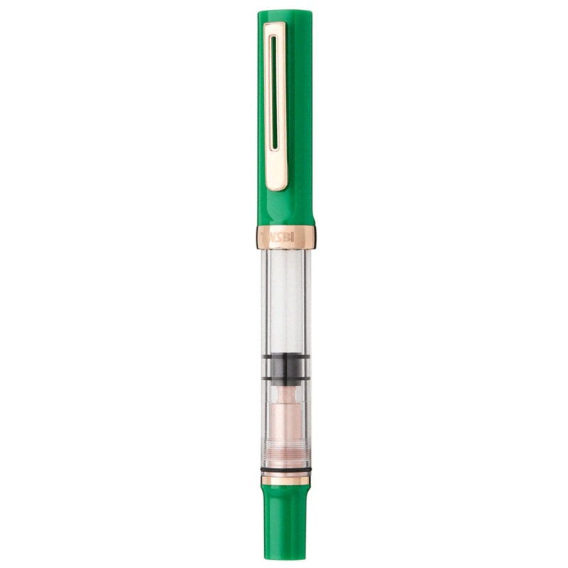 TWSBI, Fountain Pen Set - ECO T ROYAL JADE ROSEGOLD With MIDNIGHT BLUE INK.
