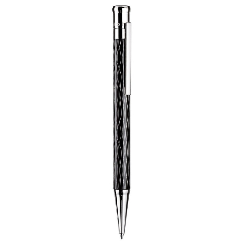 OTTO HUTT, Ballpoint pen - DESIGN 04 WAVE PATTERN BLACK.
