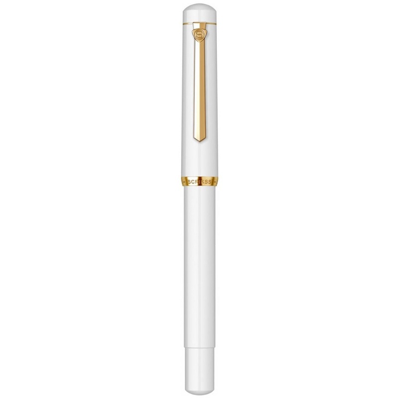 SCRIKSS, Fountain Pen - 419 Piston Filler WHITE GT.
