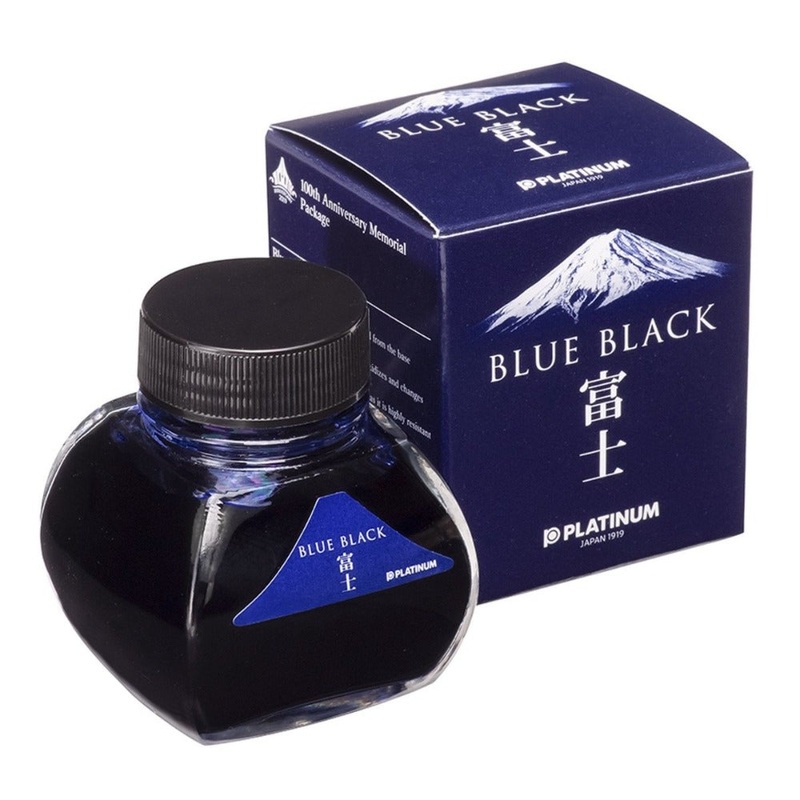 PLATINUM, 100th Anniversary - Water Based Dyestuff Ink Bottle - BLUE BLACK 60ml.